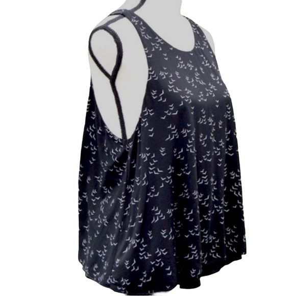 Mango MNG Basics Double Layer Loose Fit Swing Tank, Medium - Seagull Print - Picture 1 of 6